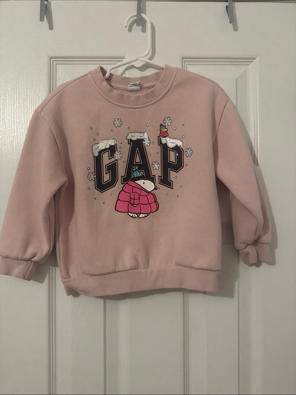 Baby GAP Kids Pink Snowflake Logo Pullover Sweatshirt 3T